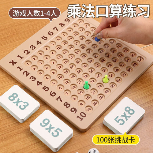 乘法九九口诀表二年级教具99桌游盘大启蒙小学生数学练习背诵神器