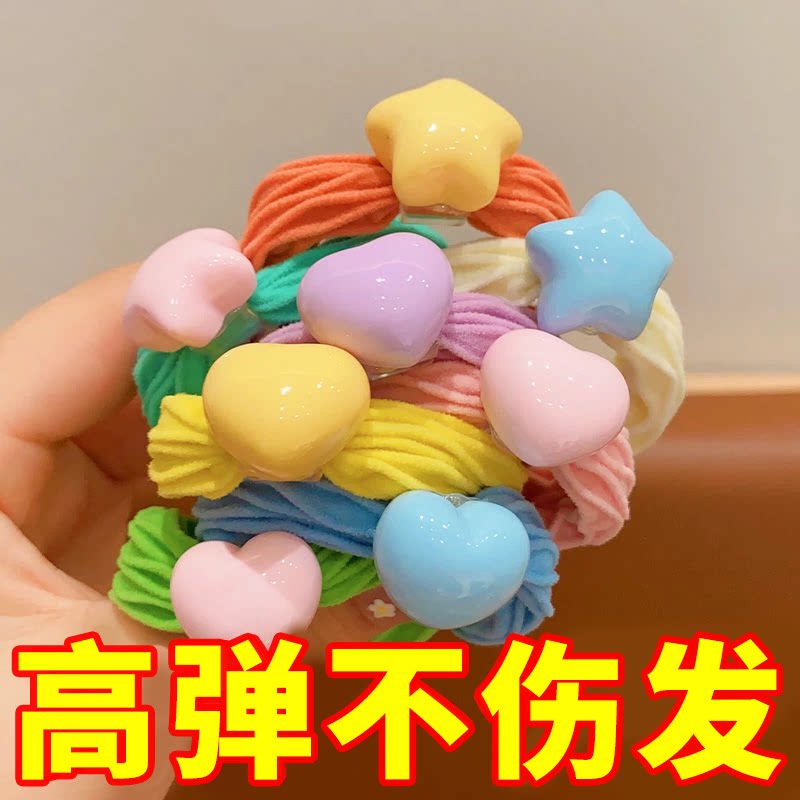 儿童糖果色毛巾圈女童扎马尾