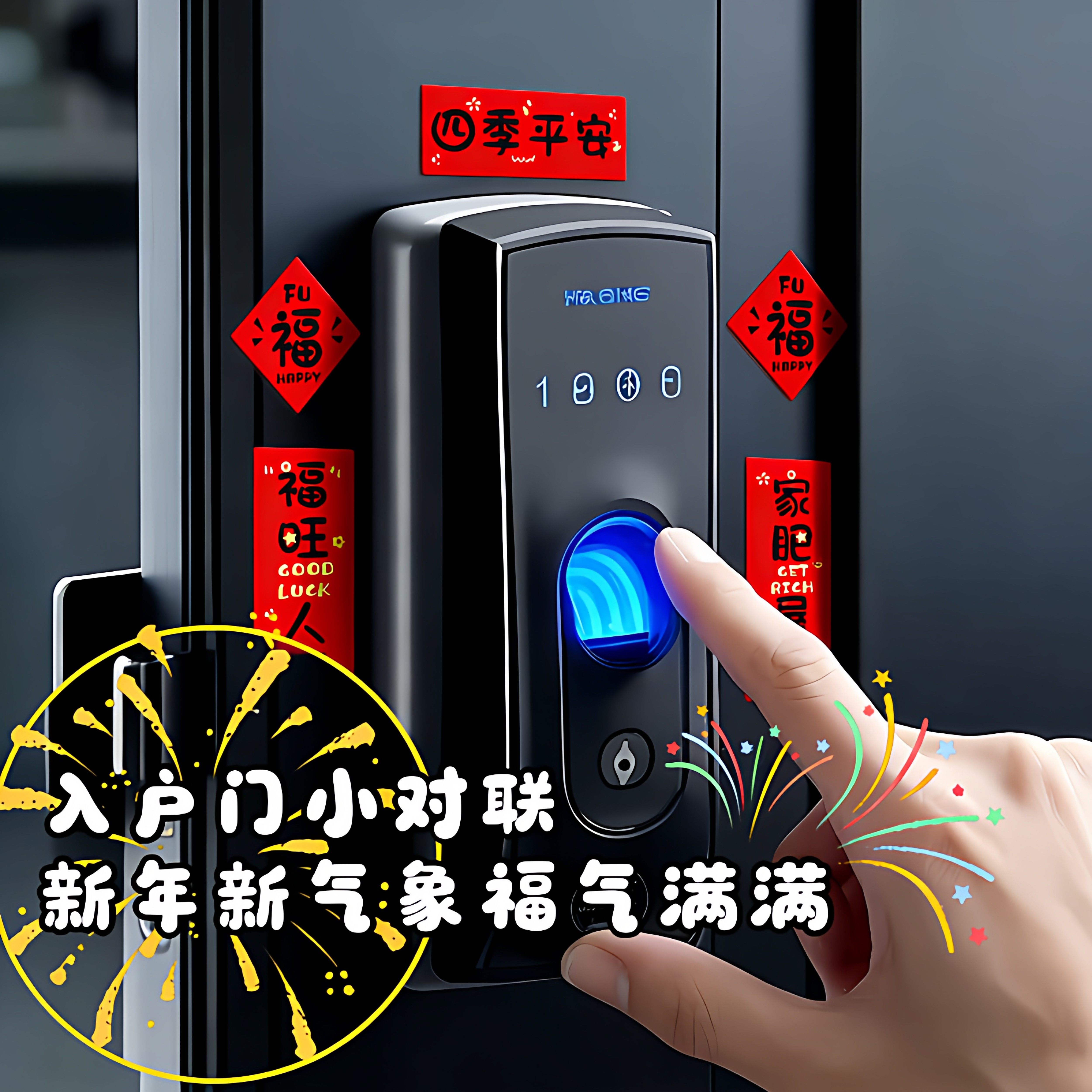 2026迷你门把手磁吸对联冰箱贴装饰乔迁过年入户门布置仪式用品