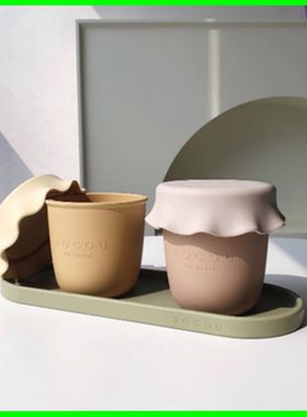 韩国ROCOU宝宝辅食硅胶保鲜盒婴幼儿外出便携餐具密封盒可蒸煮