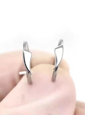 2PCS Trendy 10mm Stainless Steel Punk Clip on Fake Piercing