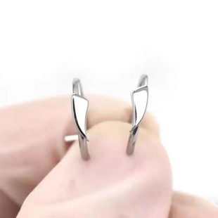 2PCS Trendy 10mm Stainless Steel Punk Clip on Fake Piercing