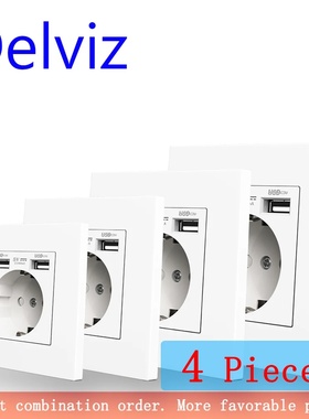 Delviz Dual USB charging Outlet, AC 110~250V Power Jack, Wh