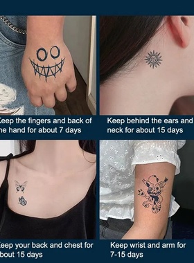 30pcs Semi Permanent Cartoon Herbal Tattoo Stickers For Wom