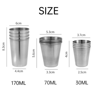 4Pcs Outdoor Practical Travel Stainless Steel Cups Mini Set