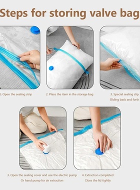 6PCS Vacuum Bag for Clothes Storing Large Plastic Compressi