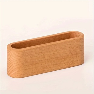 1pc Wooden Business Card Case, Creative Desktop, Large-capa