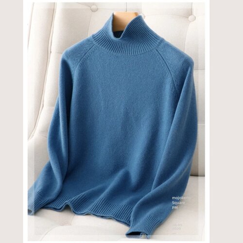 Women Autumn Winter Turtleneck Sweater Elegant Slim Solid R