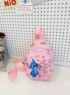Cartoon Mini Stitch & Angel Sling Chest Bag Anime Crossbody