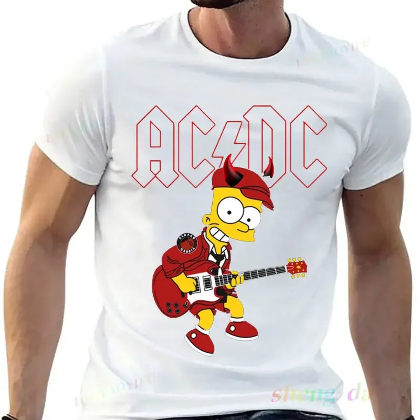 Playera Rock Band AC DC T-shirt Casual Wear Man Short Sleev