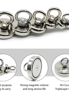 D16~D42mm Super Strong Neodymium Fishing Magnet N52 Heavy D