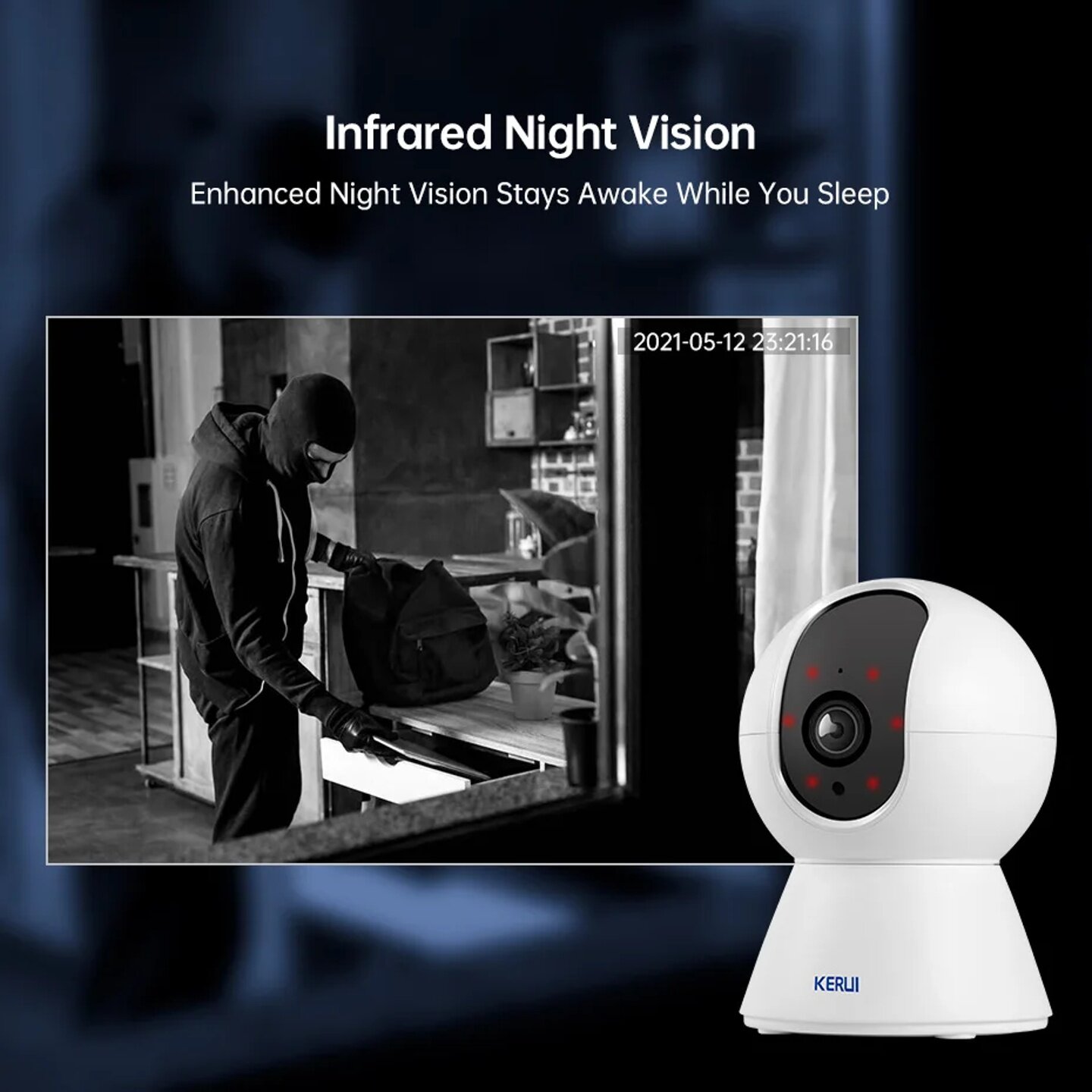 KERUI Mini Indoor Wireless 5MP Tuya Smart WiFi IP Camera Ho