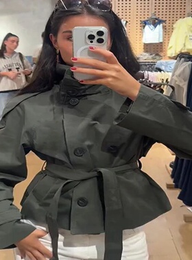 2025 Autumn Stand Collar Trench Coats For Women Fashion Lon