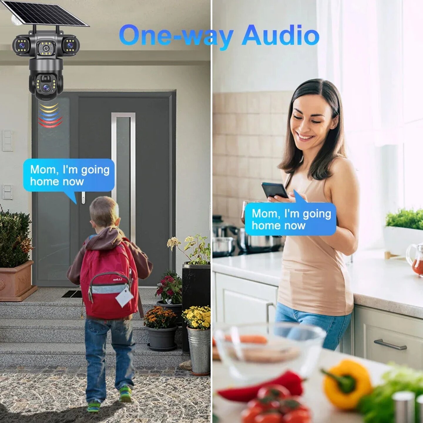 Solar Camera 4G Sim Outdoor 3 Lens 3 Screen 10X Zoom PIR Hu