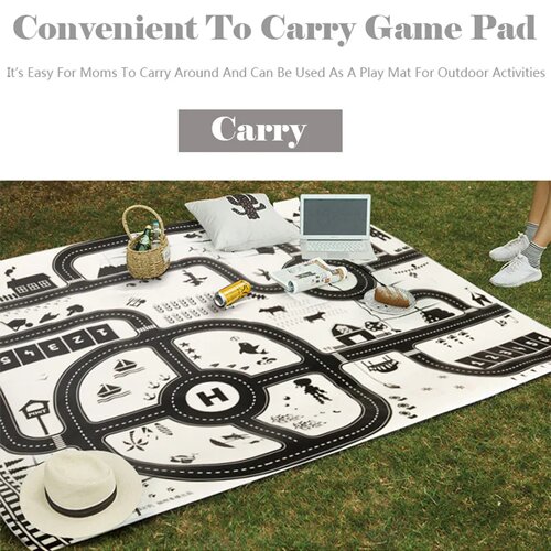 130*100CM Road Map Carpet For Kids Parking Lot Roadmap 83*5