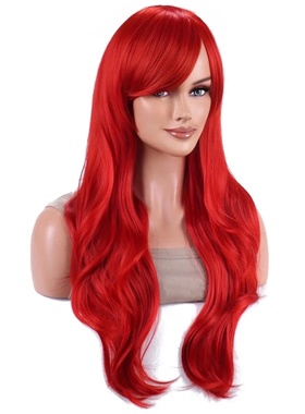 Synthetic probeauty Mermaid Wig Long Red Curly Body Wave Wi
