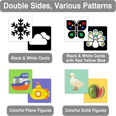 Flash Cards Baby Visual Stimulation Cards for Toddlers Sens