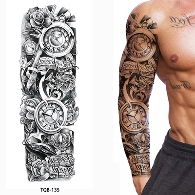 Men's Temporary Tattoos Large Arm Sleeve Tattoo Sticker Dra