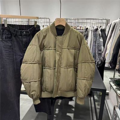 美式复古设计感拼接棒球领短款