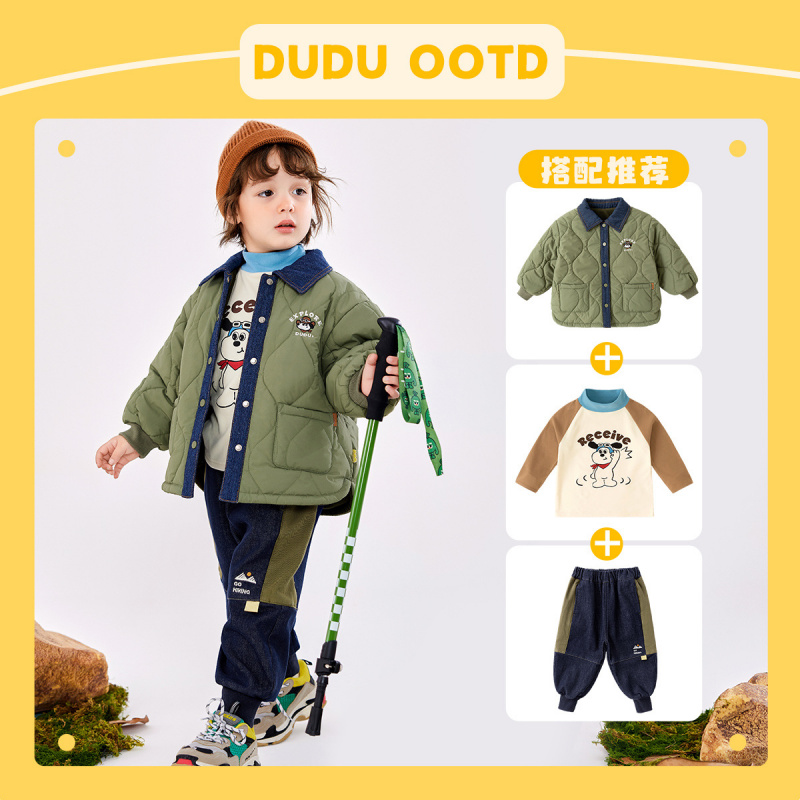 嘟嘟家儿童棉服新款加厚翻领冬季