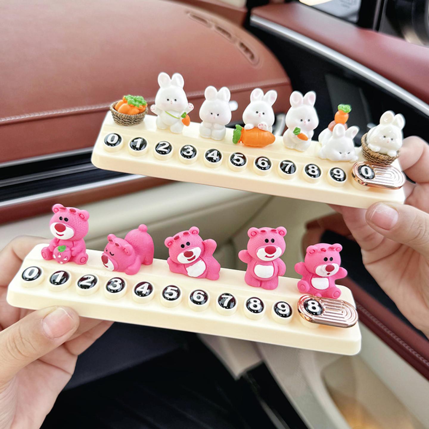 草莓熊可爱创意临停挪车号码牌