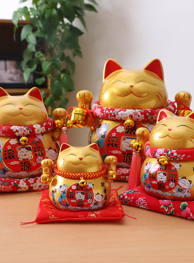 日式陶瓷招财猫开业礼品摆件
