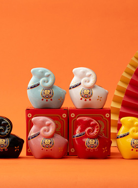 羊年摆件吉祥物创意陶瓷储钱罐摆