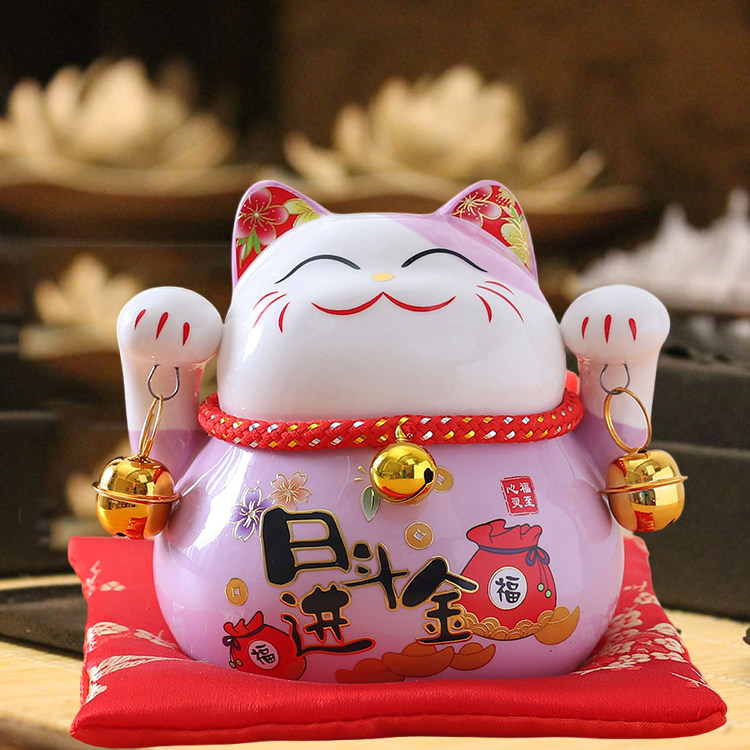 4.5寸赚赚招财猫小号摆件店铺开业礼品办公室收银前台存钱储蓄罐