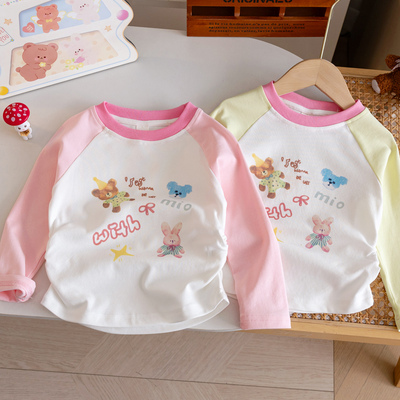 女童小清新长袖T恤秋打底衫上衣3