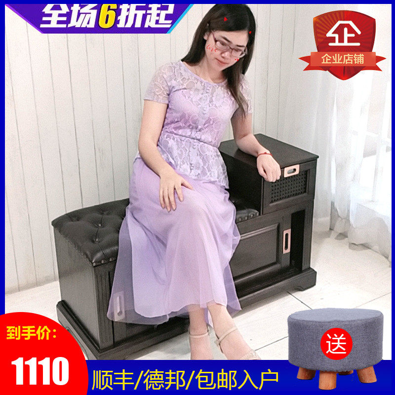 美式乡村藤编实木门客厅鞋凳进门可坐换鞋凳带抽屉收纳凳储物凳子|ruв категории жилой мебели, кабинет, чистка - от Buy2taobao.com для оказания профессиональной услуги покупки агента Taobao