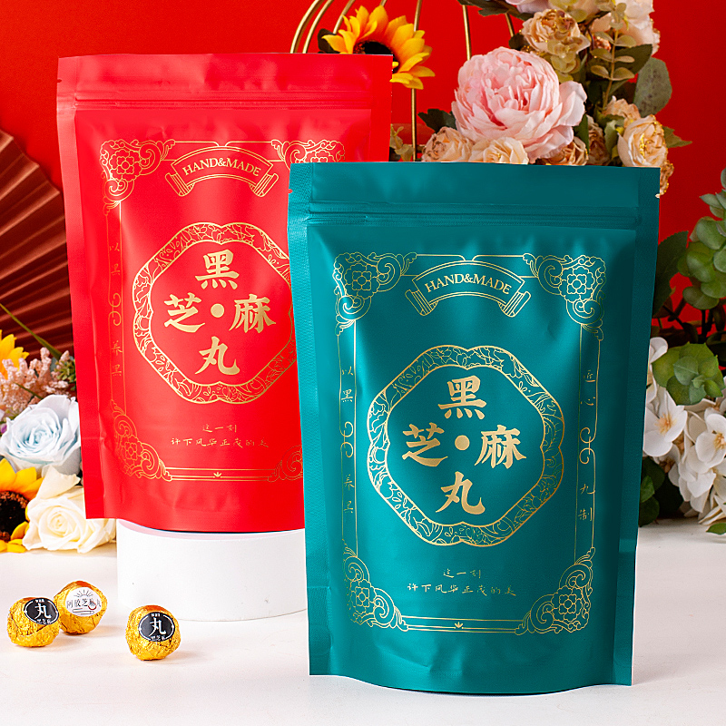 故宫芳华黑芝麻包装袋自封站立袋