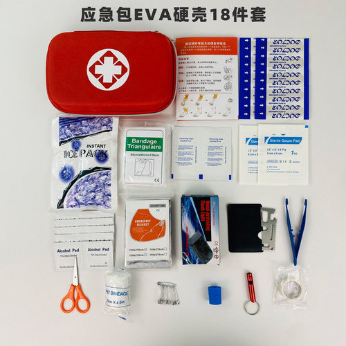 外贸跨境亚马逊出口急救包 eva车载急救包户外救生包18件套应急包