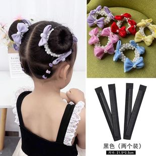 清凉气质双丸子头蝴蝶结珍珠发圈儿童甜美百搭微光头发饰 女童夏季