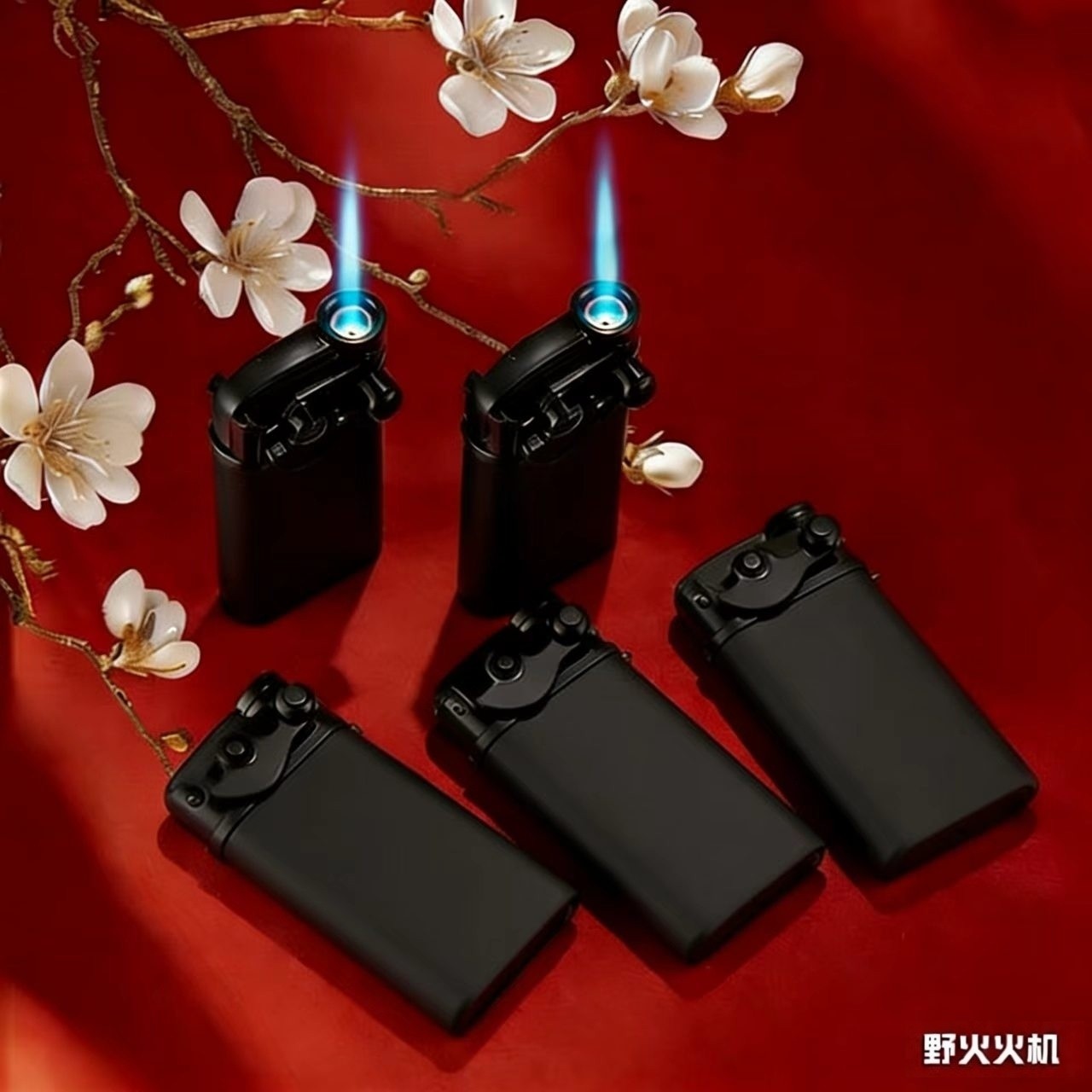 新款金属防风打火机充气加厚耐用防爆直冲高档高端网红蓝火大号