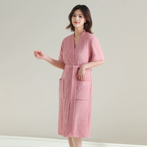 Летний банный халат для влюбленных, быстросохнущее банное полотенце, короткий рукав, хорошо впитывает воду