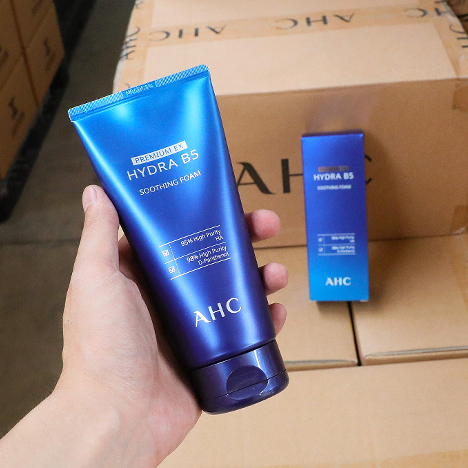 韩国ahc蓝啵啵b5洗面奶玻尿酸清洁泡沫洁面