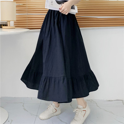 荷叶边自制长裙子学生