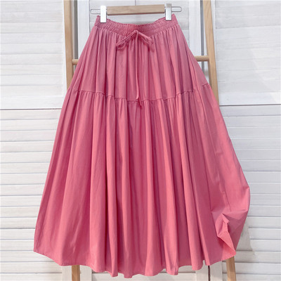 定制颜色款少量2026春夏季棉麻半身裙中长款a字伞裙长裙棉布亲肤