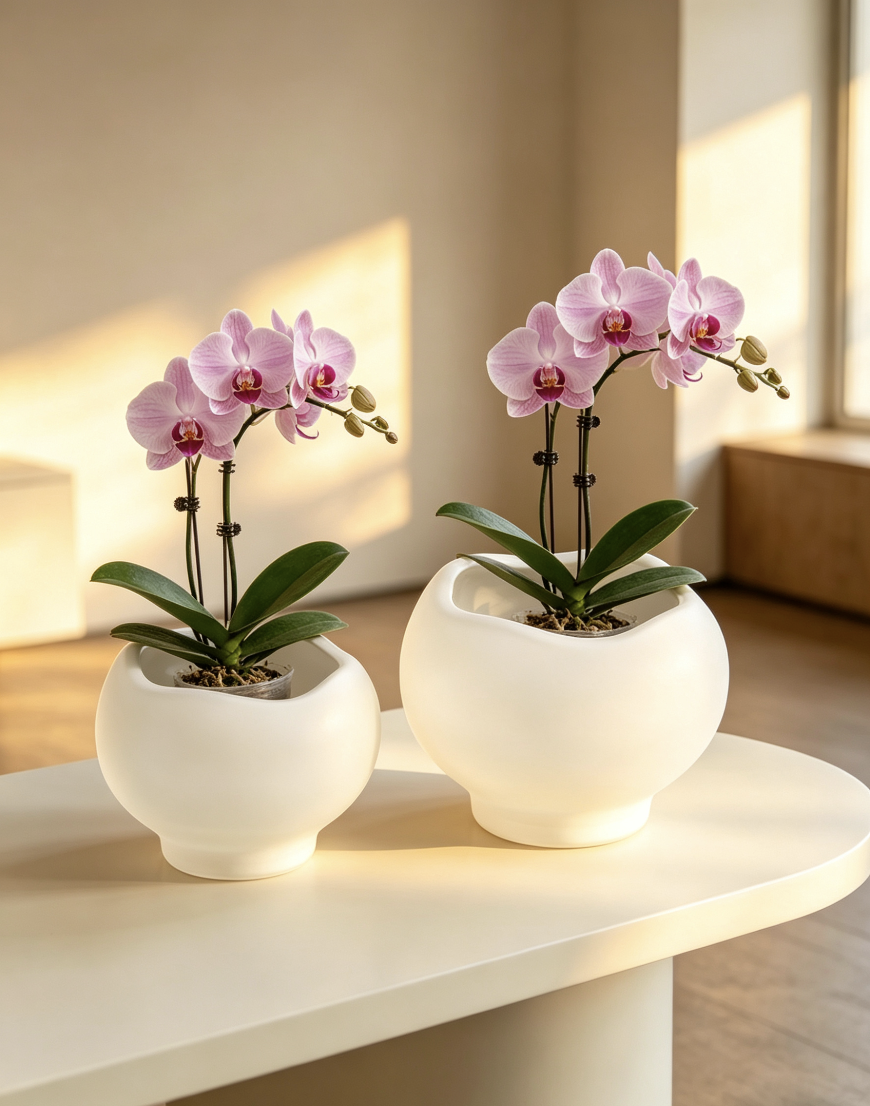 蝴蝶兰花盆 微缩白模 娃娃屋摆件 波浪口花盆 桌面装饰