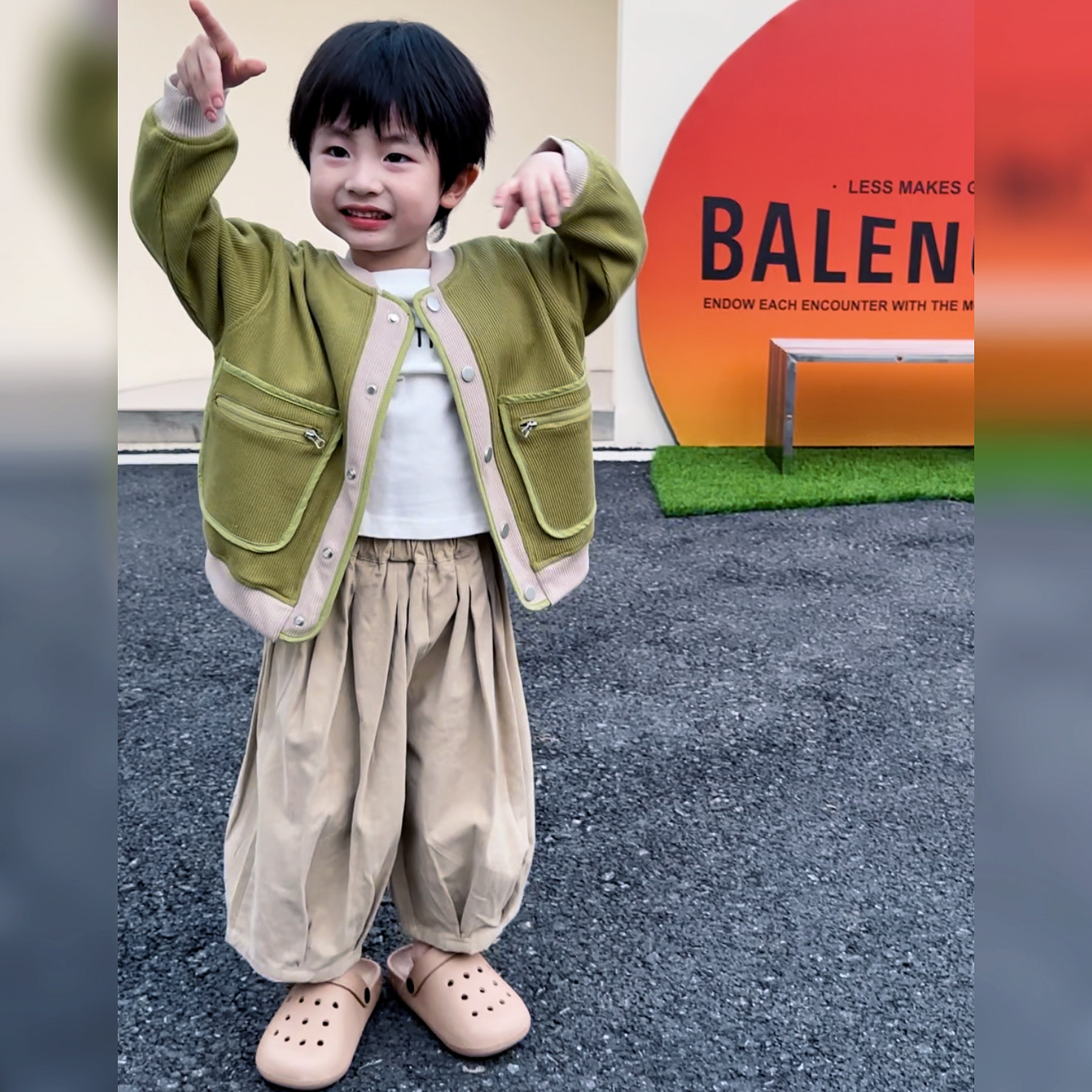【秋季新品】抹茶绿针织棒球服秋季新款韩版男童时尚休闲外套套装