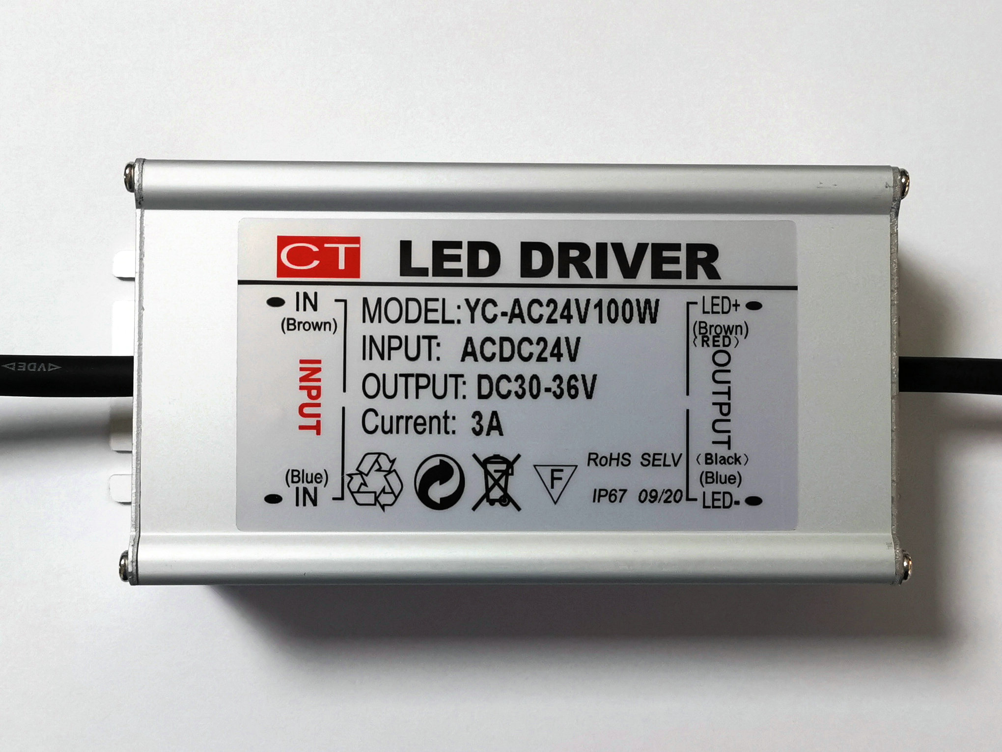 输入AC24伏工矿灯100瓦恒流电源10串10并36V3A防水电源路灯电源