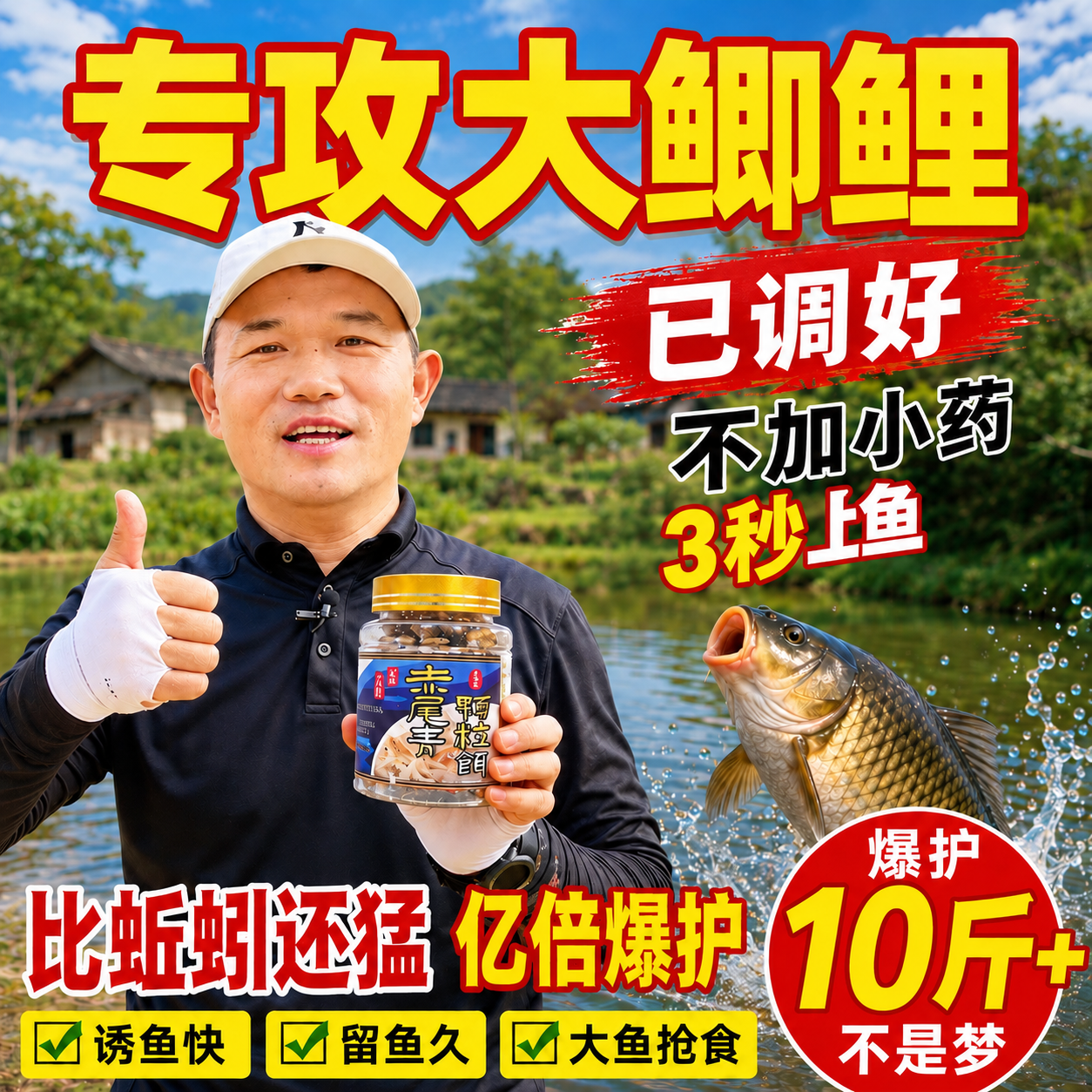 钓鱼饵料野钓专用第一名一包搞定专攻鲫鱼鲤鱼草鱼鳊鱼赤尾青颗粒