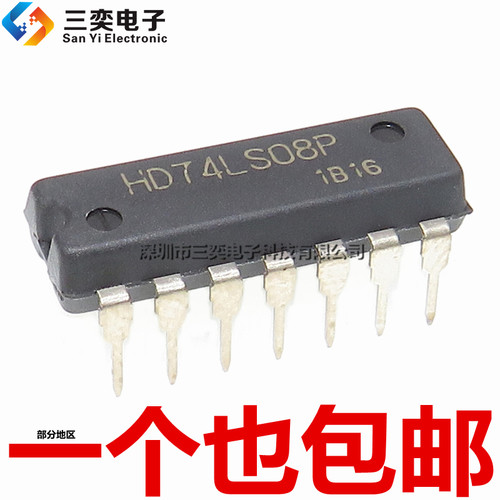 进口原装 HD74LS08P 四路2输入正与门 DIP14直插 逻辑芯片 集成IC