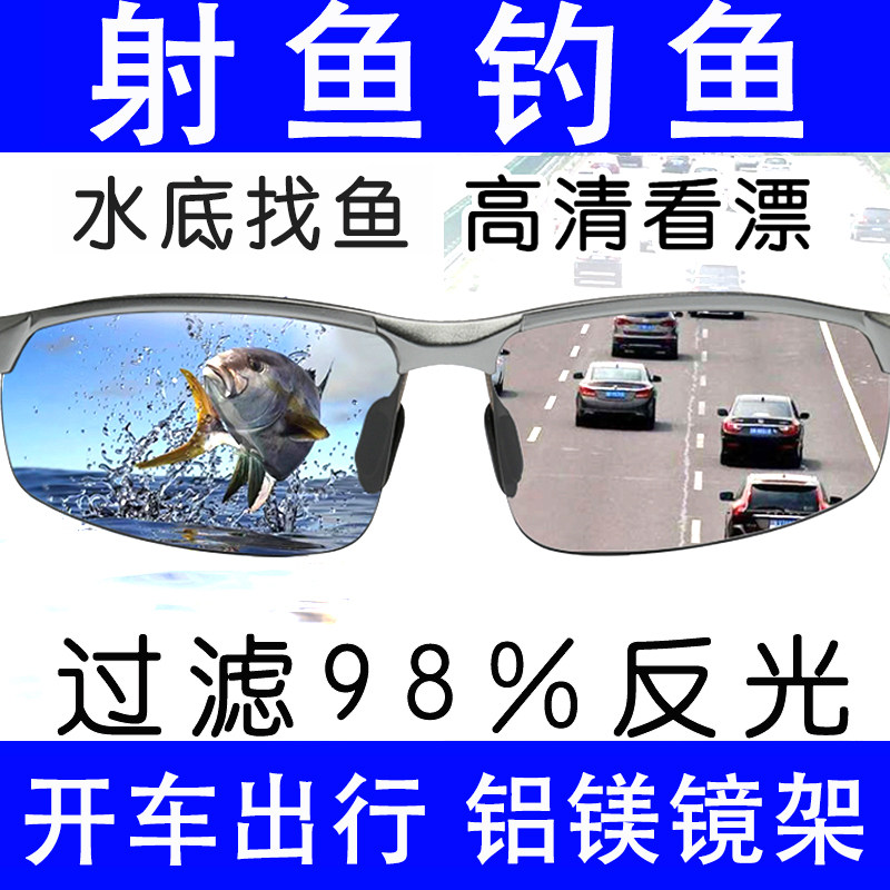 钓鱼眼镜看漂专用偏光眼镜专业找鱼太阳镜男水底射鱼眼镜男款墨镜
