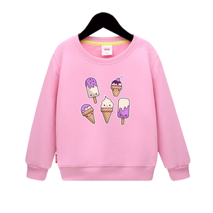 冰淇淋冰棒衣服男女儿童装加绒粉色卫衣学生小孩宝宝长袖外套男孩