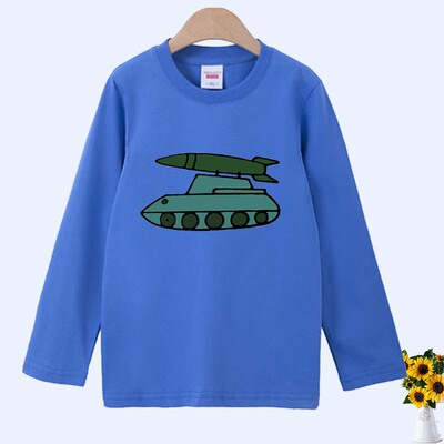 春天小孩儿童男孩长袖T恤坦克童装图案大战上衣服中童纯棉打底衫