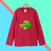 鳄鱼动物一二三四五年级学生活动上衣服男女儿童装 T恤衫 秋季 长袖