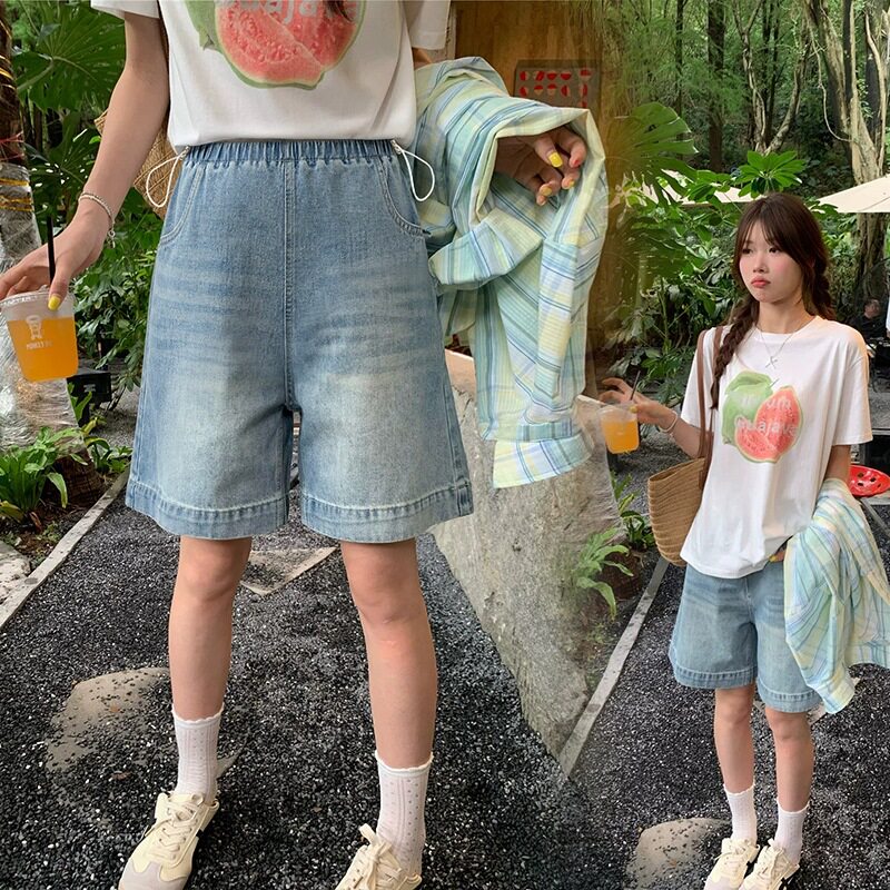 新款孕妇五分裤夏季牛仔裤直筒