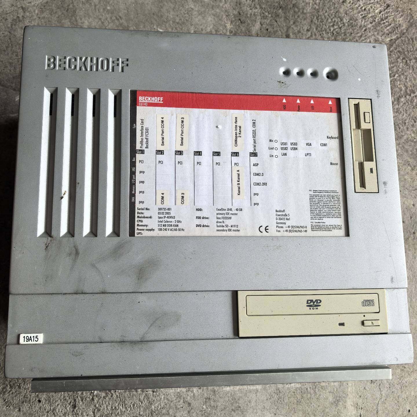 BECKHOFF倍福工控主机 C6140   BECKHOF