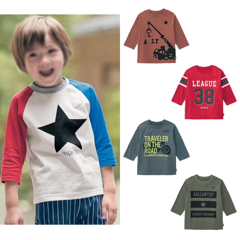 圆领休闲七分袖休闲印花T恤